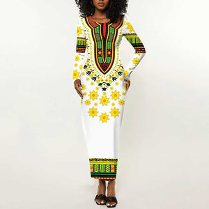 Afro Enkutatash Dashiki and Adey Abeba Long Sleeve Bodycon Dress