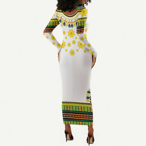 Afro Enkutatash Dashiki and Adey Abeba Long Sleeve Bodycon Dress