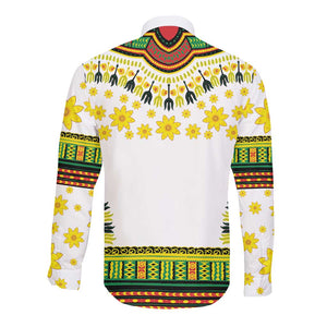 Afro Enkutatash Dashiki and Adey Abeba Long Sleeve Button Shirt