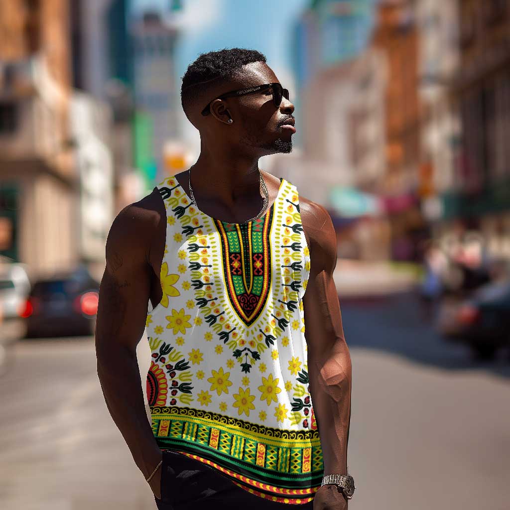 Afro Enkutatash Dashiki and Adey Abeba Men Tank Top