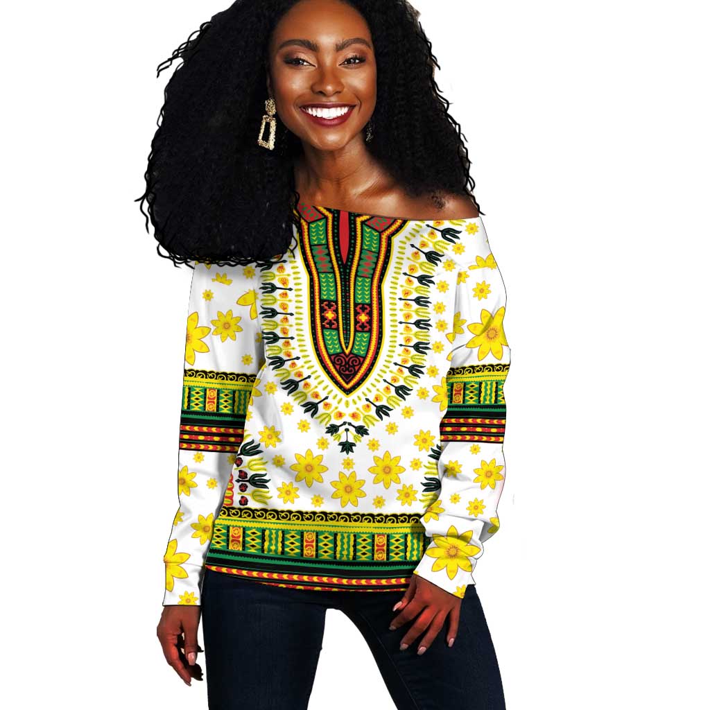 Afro Enkutatash Dashiki and Adey Abeba Off Shoulder Sweater