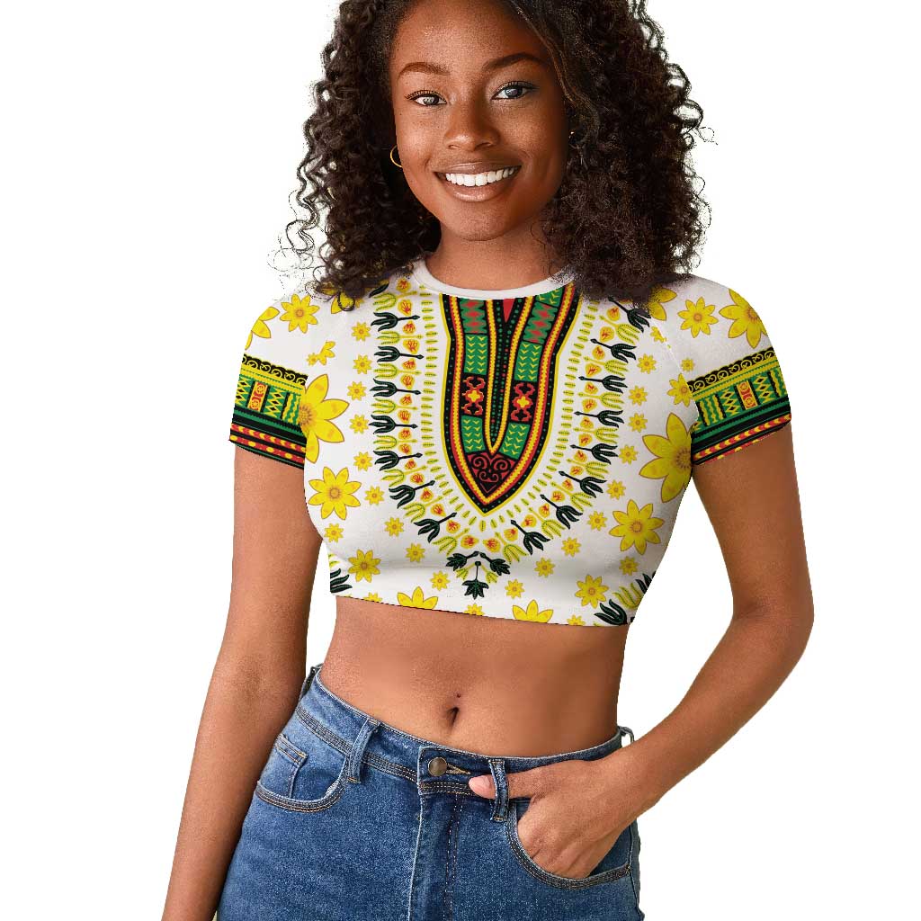 Afro Enkutatash Dashiki and Adey Abeba Raglan Cropped T shirt