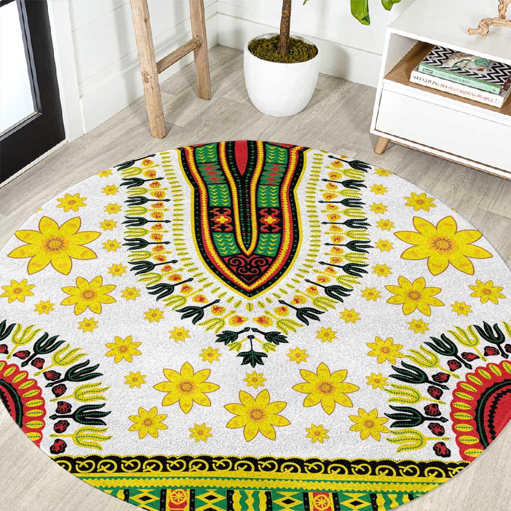 Afro Enkutatash Dashiki and Adey Abeba Round Carpet