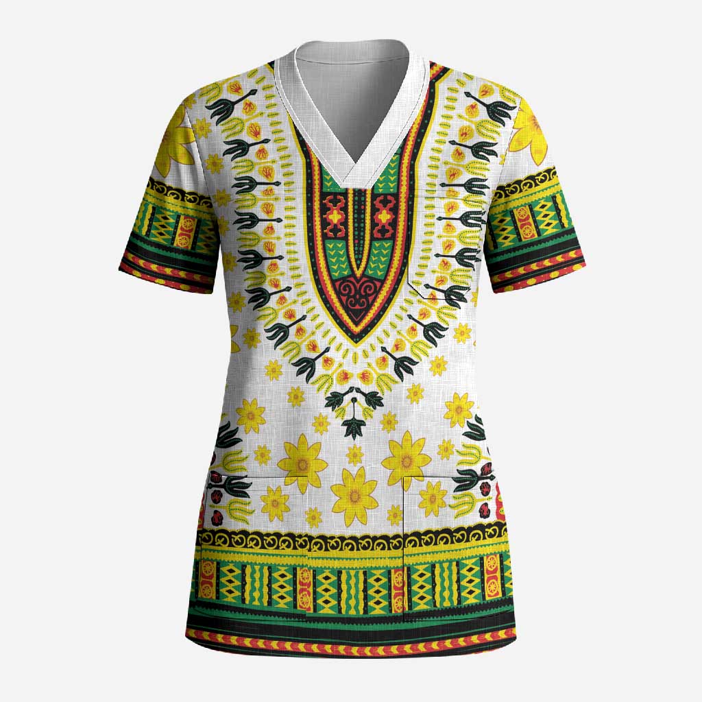 Afro Enkutatash Dashiki and Adey Abeba Scrub Top