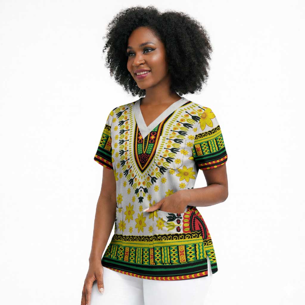 Afro Enkutatash Dashiki and Adey Abeba Scrub Top