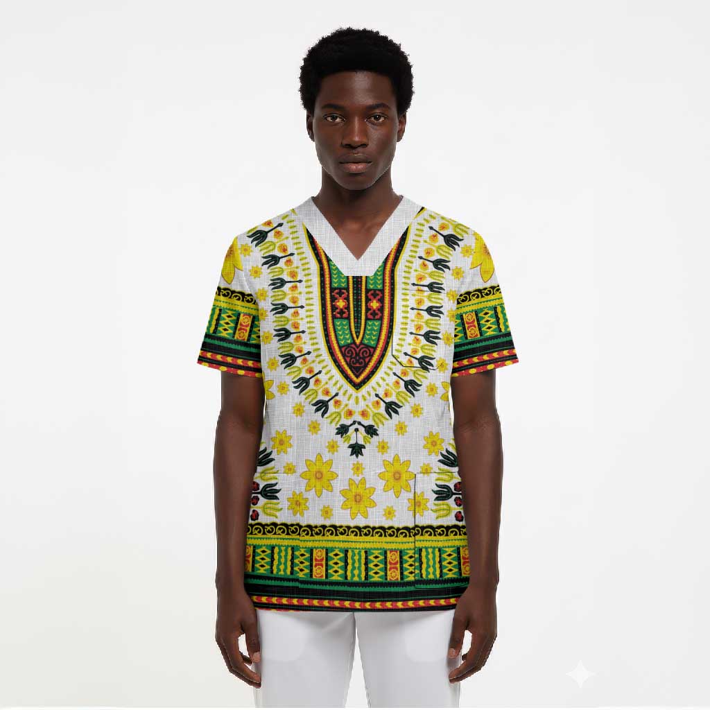 Afro Enkutatash Dashiki and Adey Abeba Scrub Top
