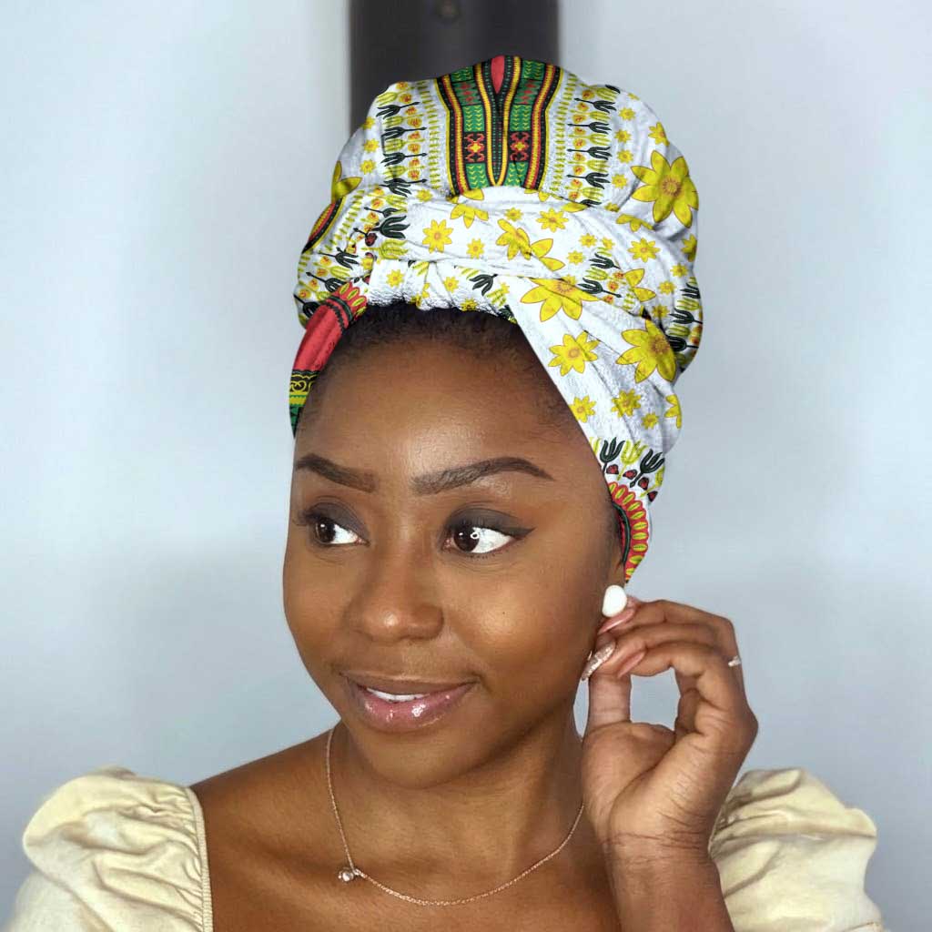 Africa Enkutatash Dashiki and Adey Abeba Simple Headwrap