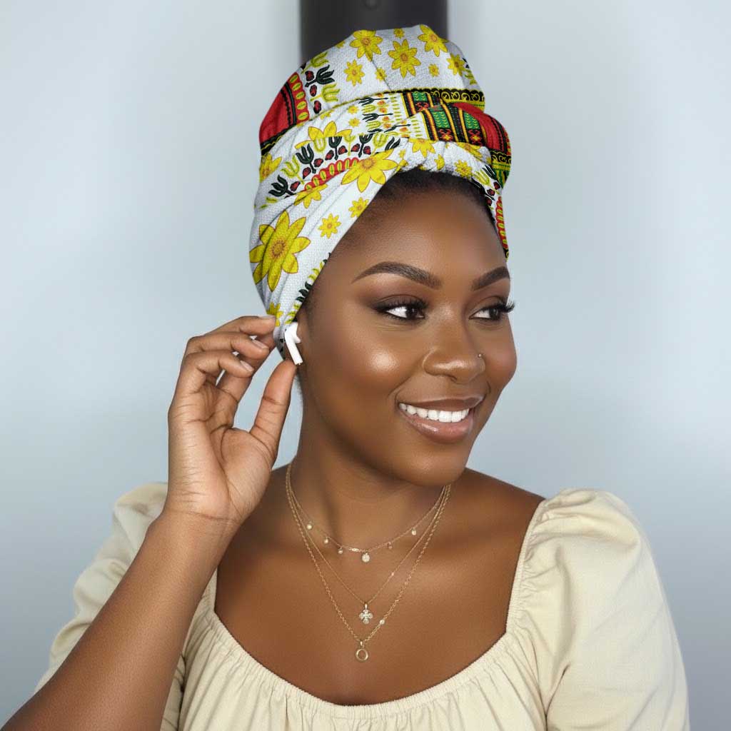 Africa Enkutatash Dashiki and Adey Abeba Simple Headwrap