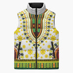 Afro Enkutatash Dashiki and Adey Abeba Sleeveless Puffer Jacket