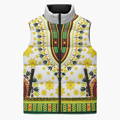 Afro Enkutatash Dashiki and Adey Abeba Sleeveless Puffer Jacket
