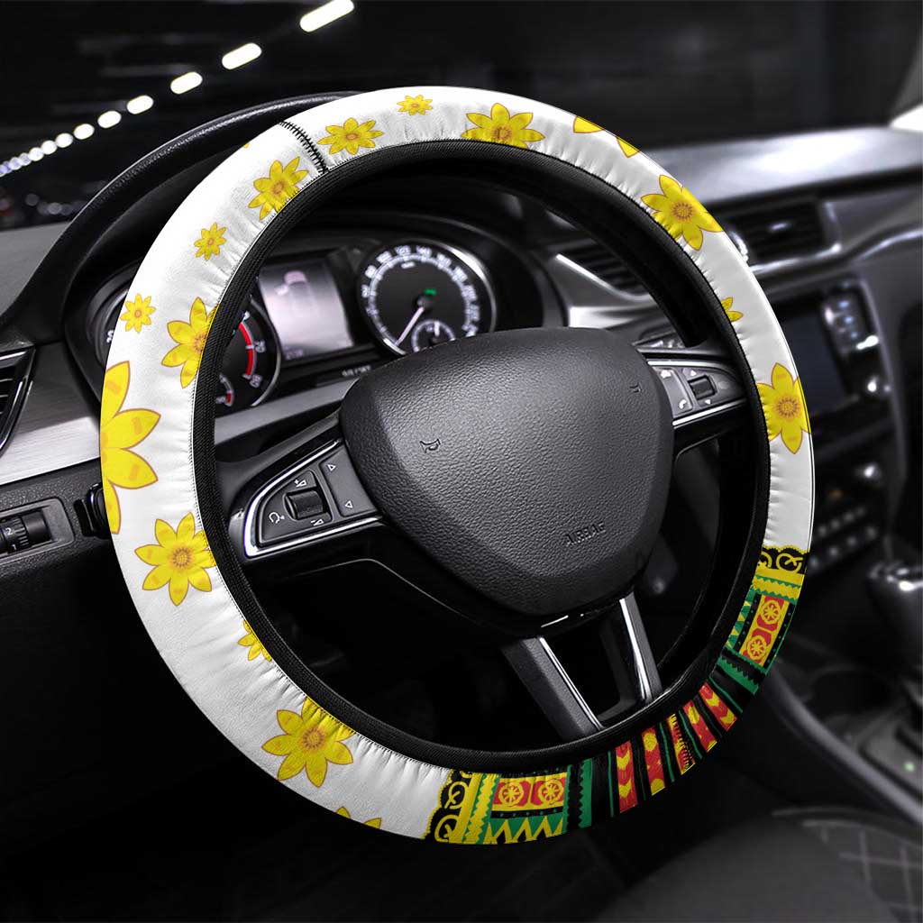 Afro Enkutatash Dashiki and Adey Abeba Steering Wheel Cover