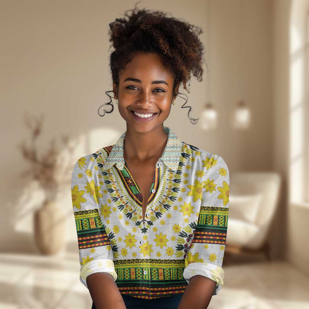 Afro Enkutatash Dashiki and Adey Abeba Women Casual Shirt