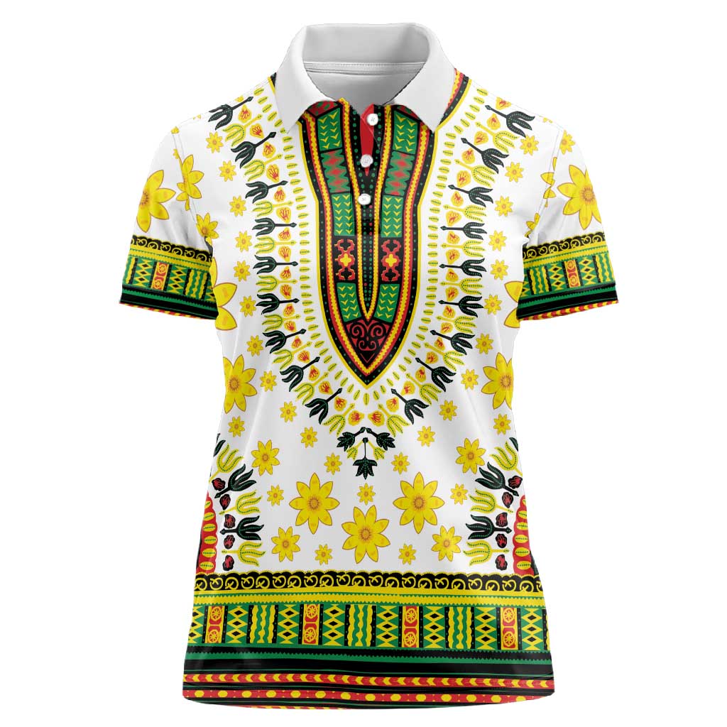 Afro Enkutatash Dashiki and Adey Abeba Women Polo Shirt