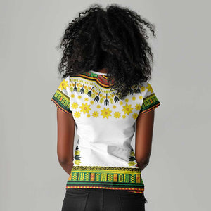 Afro Enkutatash Dashiki and Adey Abeba Women V-Neck T-Shirt