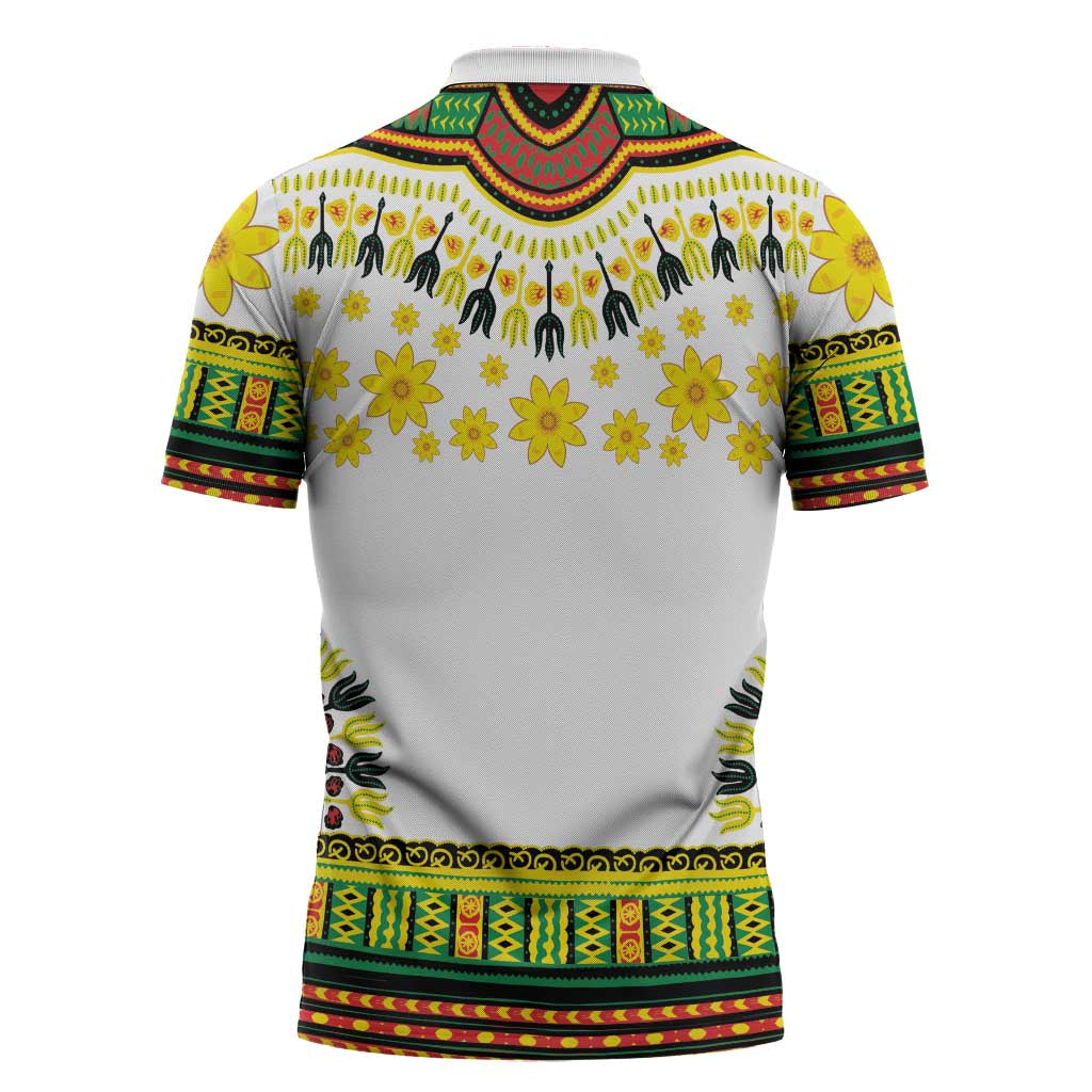 Afro Enkutatash Dashiki and Adey Abeba Zipper Polo Shirt