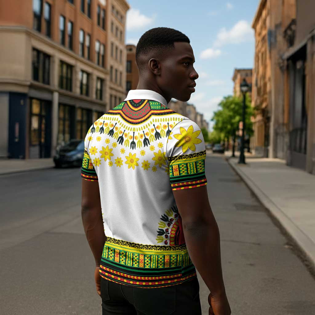 Afro Enkutatash Dashiki and Adey Abeba Zipper Polo Shirt