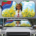 Happy Enkutatash Eritrea Personalized Auto Sun Shade Beautiful Afro Girl Adey Abeba Flower