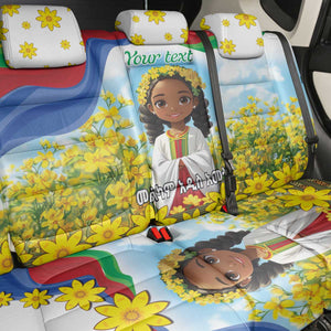 Happy Enkutatash Eritrea Personalized Back Car Seat Cover Beautiful Afro Girl Adey Abeba Flower