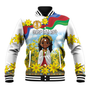 Happy Enkutatash Eritrea Personalized Baseball Jacket Beautiful Afro Girl Adey Abeba Flower LT9