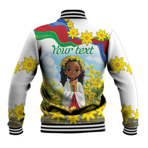 Happy Enkutatash Eritrea Personalized Baseball Jacket Beautiful Afro Girl Adey Abeba Flower LT9