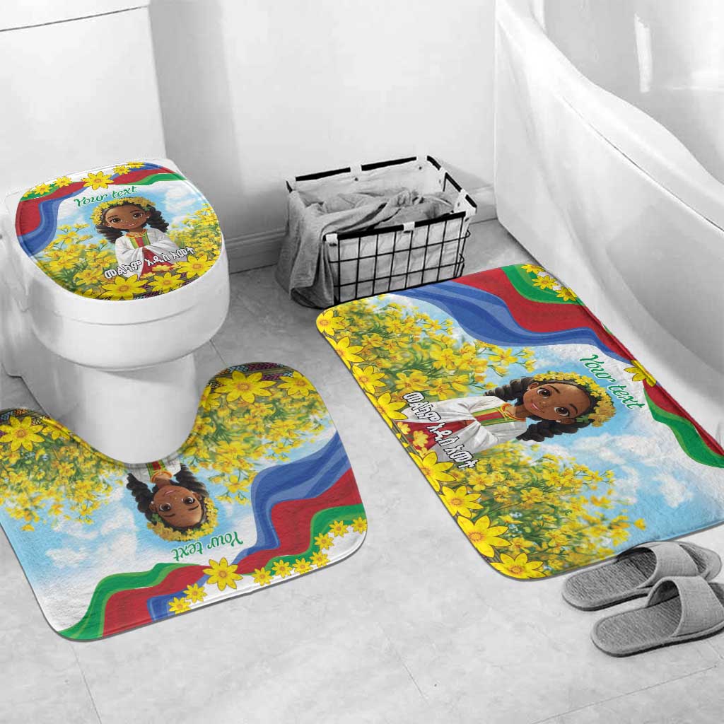 Happy Enkutatash Eritrea Personalized Bathroom Set Beautiful Afro Girl Adey Abeba Flower