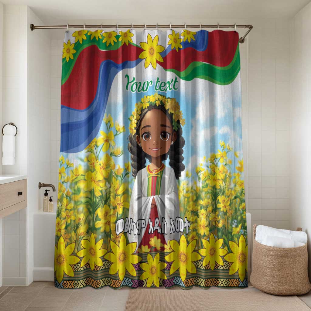 Happy Enkutatash Eritrea Personalized Bathroom Set Beautiful Afro Girl Adey Abeba Flower