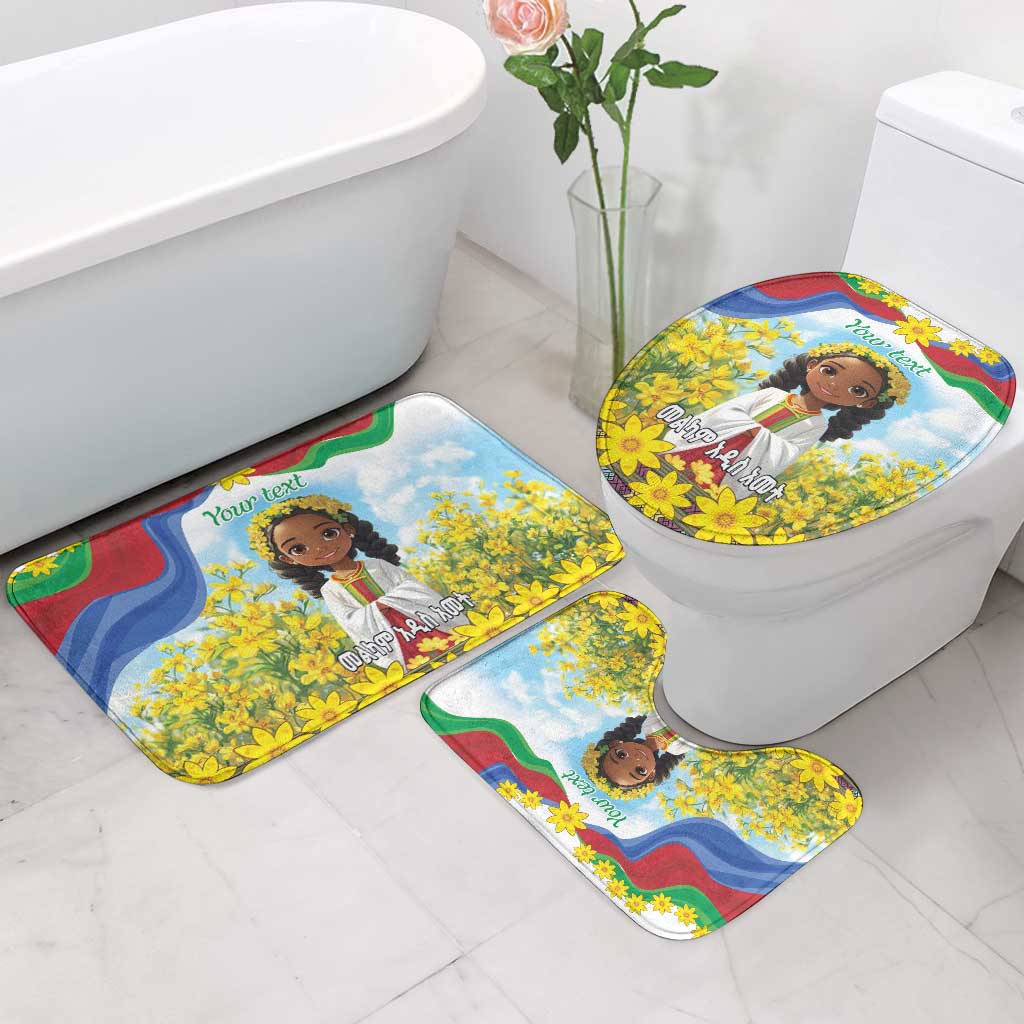 Happy Enkutatash Eritrea Personalized Bathroom Set Beautiful Afro Girl Adey Abeba Flower