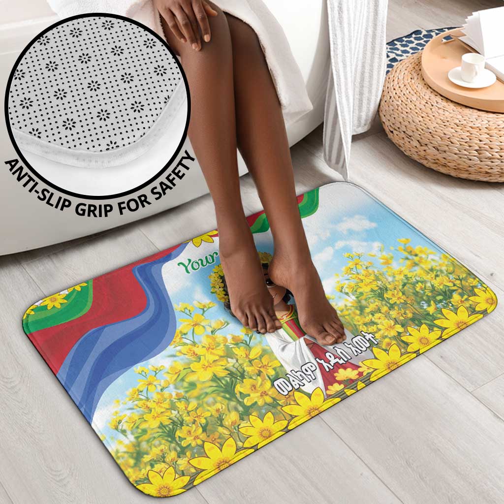 Happy Enkutatash Eritrea Personalized Bathroom Set Beautiful Afro Girl Adey Abeba Flower
