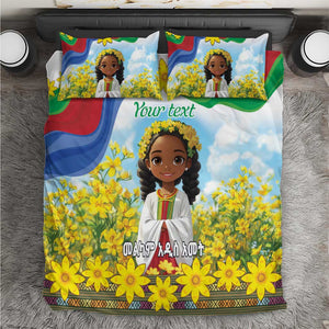 Happy Enkutatash Eritrea Personalized Bedding Set Beautiful Afro Girl Adey Abeba Flower