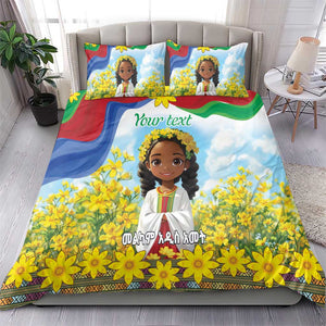 Happy Enkutatash Eritrea Personalized Bedding Set Beautiful Afro Girl Adey Abeba Flower