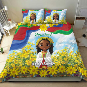 Happy Enkutatash Eritrea Personalized Bedding Set Beautiful Afro Girl Adey Abeba Flower