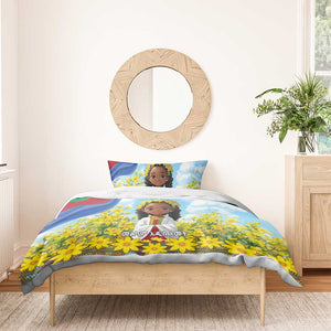 Happy Enkutatash Eritrea Personalized Bedding Set Beautiful Afro Girl Adey Abeba Flower