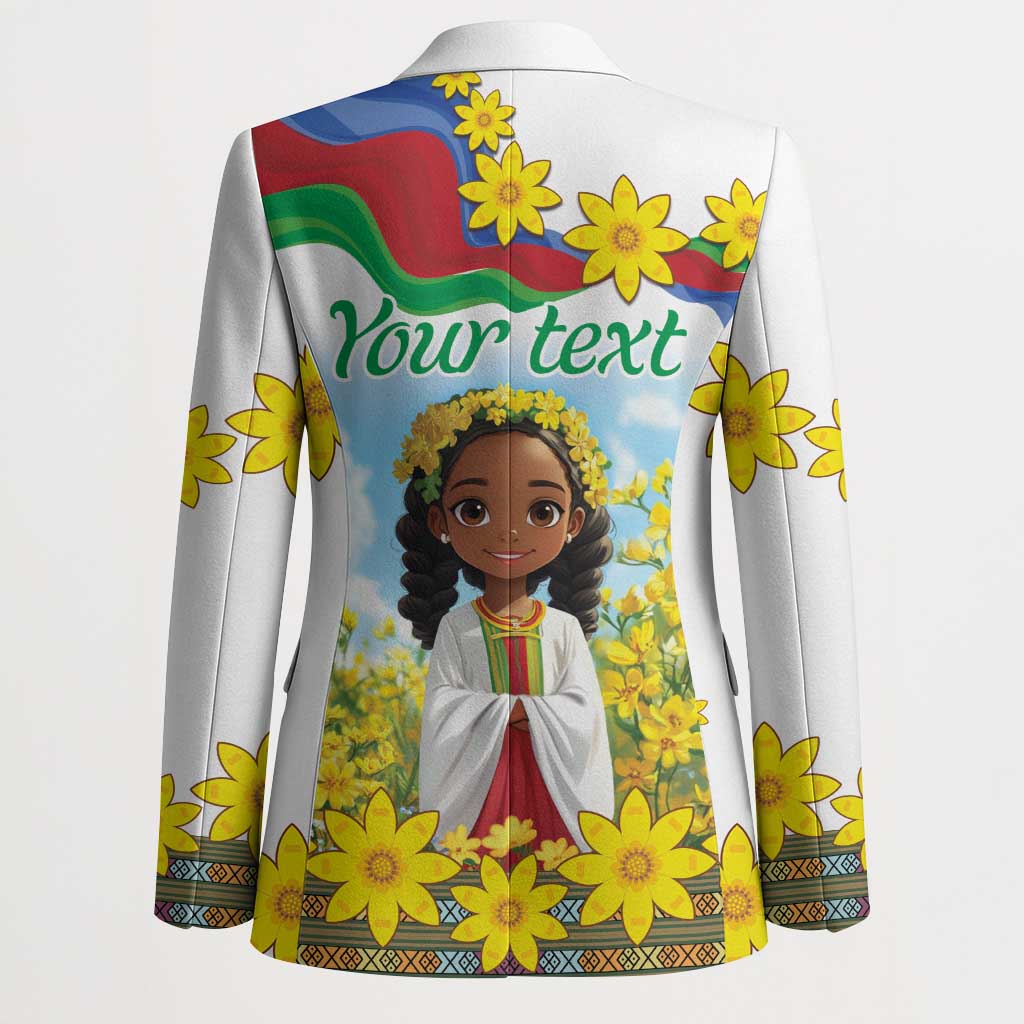 Happy Enkutatash Eritrea Personalized Blazer Beautiful Afro Girl Adey Abeba Flower
