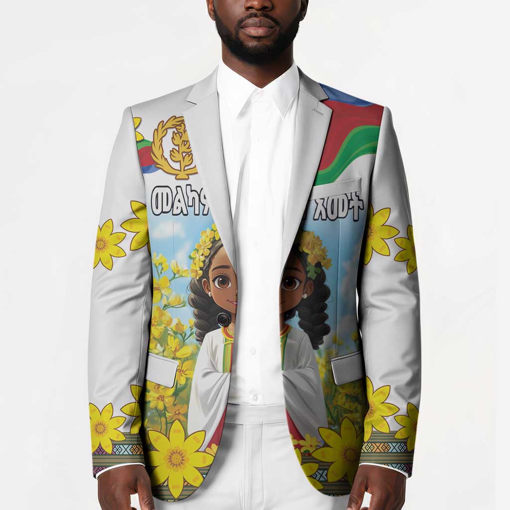 Happy Enkutatash Eritrea Personalized Blazer Beautiful Afro Girl Adey Abeba Flower