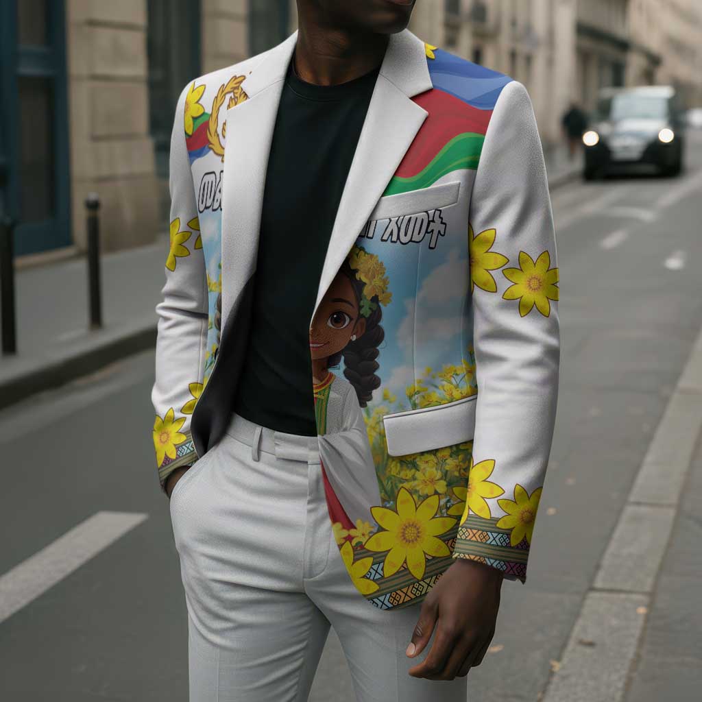 Happy Enkutatash Eritrea Personalized Blazer Beautiful Afro Girl Adey Abeba Flower
