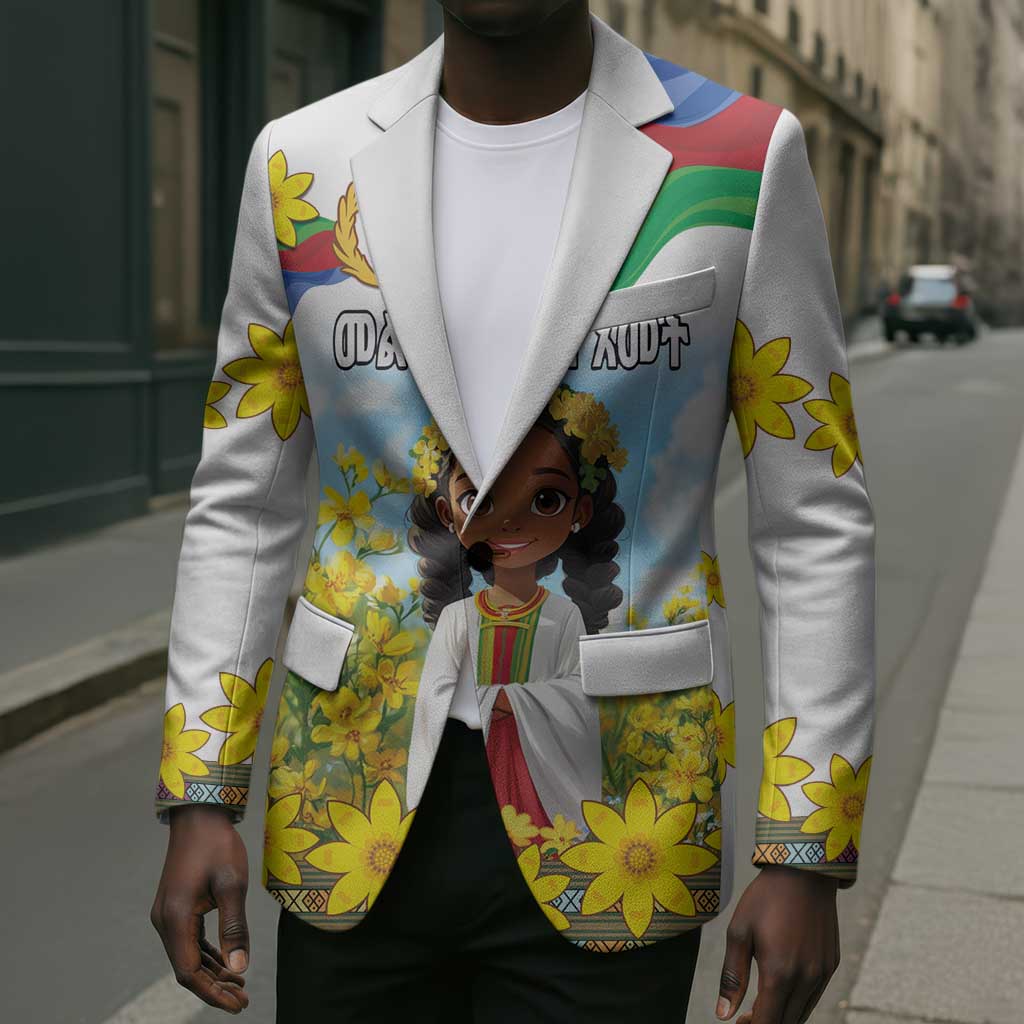 Happy Enkutatash Eritrea Personalized Blazer Beautiful Afro Girl Adey Abeba Flower