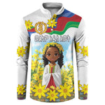 Happy Enkutatash Eritrea Personalized Button Sweatshirt Beautiful Afro Girl Adey Abeba Flower