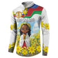 Happy Enkutatash Eritrea Personalized Button Sweatshirt Beautiful Afro Girl Adey Abeba Flower