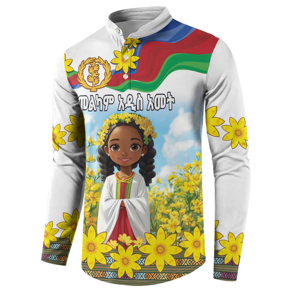 Happy Enkutatash Eritrea Personalized Button Sweatshirt Beautiful Afro Girl Adey Abeba Flower