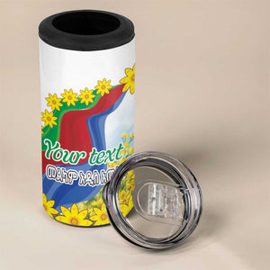 Happy Enkutatash Eritrea Personalized 4 in 1 Can Cooler Tumbler Beautiful Afro Girl Adey Abeba Flower