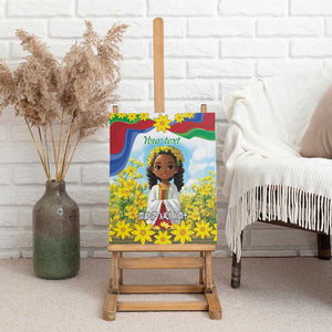 Happy Enkutatash Eritrea Personalized Canvas Wall Art Beautiful Afro Girl Adey Abeba Flower