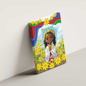 Happy Enkutatash Eritrea Personalized Canvas Wall Art Beautiful Afro Girl Adey Abeba Flower