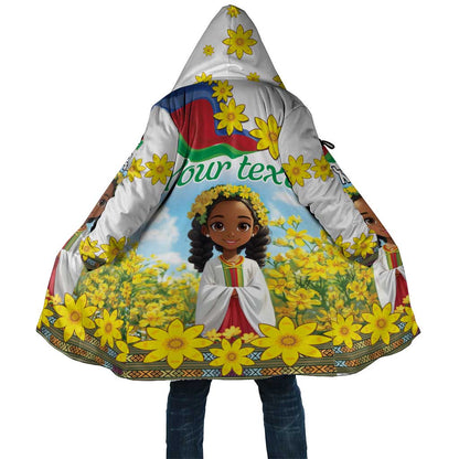 Happy Enkutatash Eritrea Personalized Cloak Beautiful Afro Girl Adey Abeba Flower