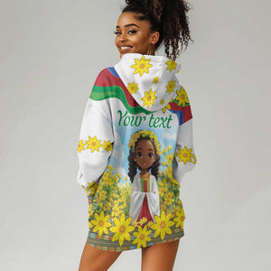 Happy Enkutatash Eritrea Personalized Hoodie Dress Beautiful Afro Girl Adey Abeba Flower