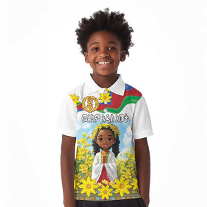 Happy Enkutatash Eritrea Personalized Kid Polo Shirt Beautiful Afro Girl Adey Abeba Flower