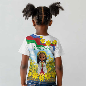 Happy Enkutatash Eritrea Personalized Kid T shirt Beautiful Afro Girl Adey Abeba Flower