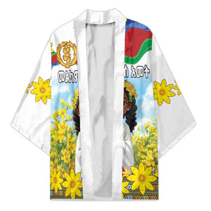 Happy Enkutatash Eritrea Personalized Kimono Beautiful Afro Girl Adey Abeba Flower