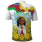 Happy Enkutatash Eritrea Personalized Polo Shirt Beautiful Afro Girl Adey Abeba Flower