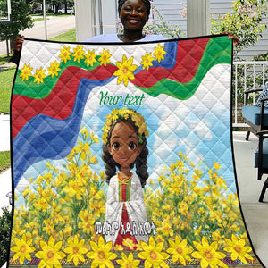 Happy Enkutatash Eritrea Personalized Quilt Beautiful Afro Girl Adey Abeba Flower