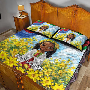 Happy Enkutatash Eritrea Personalized Quilt Bed Set Beautiful Afro Girl Adey Abeba Flower